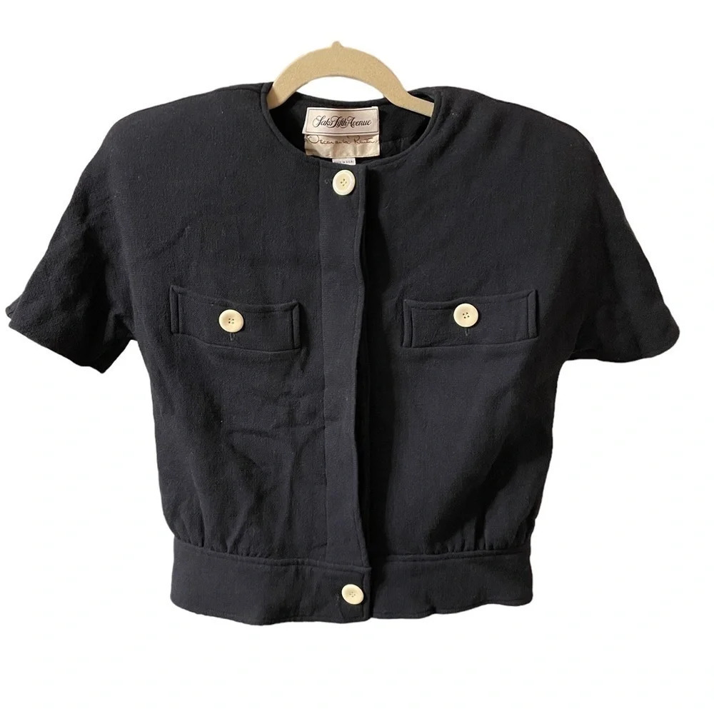 SAKS FIFTH AVENUE OSCAR DE LA RENTA SHORT SLEEVE VINTAGE COAT